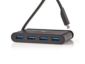 Hub Computer USB Type C - 4x USB 3.0 negru Nedis
