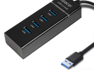 HUB extern SPACER SPH-4USB30-01 porturi USB3.0 x4 conectare prin USB3.0 cablu 1m negru