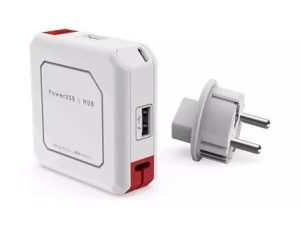 Hub mini USB 2.0 cu 4 porturi alb/rosu Allocacoc PowerUSB HUB