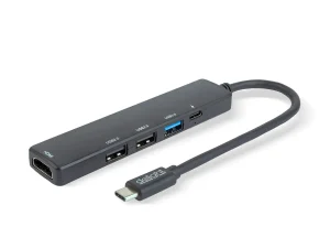 Hub USB multifunctional Delight HDMI + USB Type-C 3.0 + 3x USB-A /1x USB Type-C 5Gbps 100W negru 55064