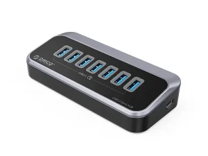 HUB USB Orico M3U3-7A-10-BK cu 7 port-uri USB3.2 gri 1m