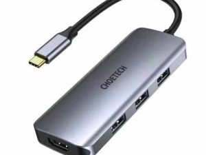 HUB USB Type C - 1x HDMI 3x USB 3.0 SD PD 100W Choetech M19 gri