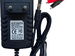 Incarcator 13.8V 2A pentru acumulatori 12V plumb acid/gel cu mufa 2.1x5.5mm + cablu cu crocodili (547)