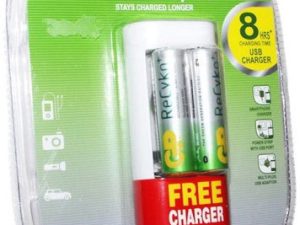 Incarcator AA/AAA NIMH R3/R6 + 2xR6 2100mAh +adaptor WA12 GP