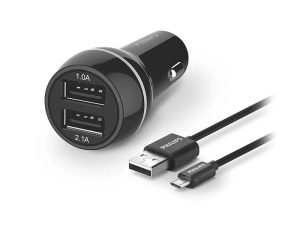 Incarcator auto dual 2x USB ULTRA-RAPID 15.5W 3.1A cu protectie + cablu micro USB PHILIPS DLP2357U/10