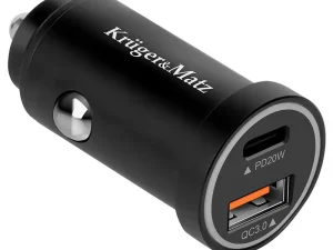Incarcator auto Kruger&Matz KM0873 12-24V - USB-A /TYPE C QC3.0 PD 38W