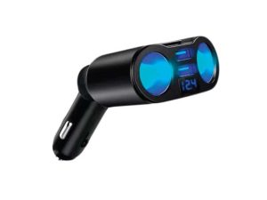 Incarcator multifunctional 2x bricheta auto 12V/24V 65W + Voltmetru + 2x USB 3.1A 15W Carguard USC003