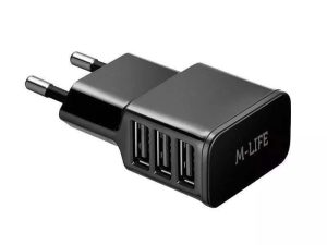 Incarcator retea 3x USB 3A max 1A+1A+2A M-LIFE