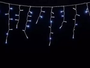 Instalatie luminoasa cu turturi 100 LEDuri albe lumina rece cu jocuri de lumini cablu transparent WELL
