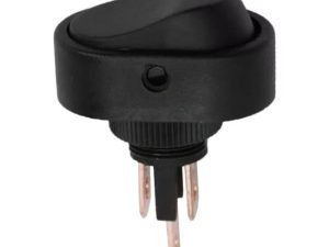 Interupator basculant 1 circuit 12V 20A OFF-ON LED rosu cu retinere 2 pini