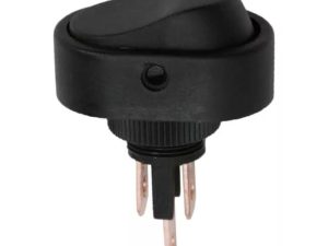 Interupator basculant 1 circuit 12V 20A OFF-ON LED verde cu retinere 2 pini