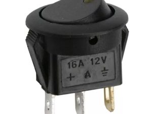 Interupator basculant 1 circuit 3 pini 12V 16A OFF-ON LED galben cu retinere