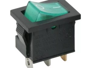 Interupator basculant 1 circuit 3 pini 6.5A 250V OFF-ON verde cu retinere