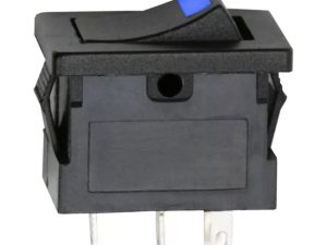 Interupator basculant 1 circuit 3 pini OFF-ON LED albastru 12V 15A cu retinere 09027KE