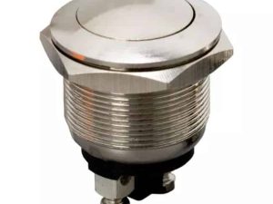 Intrerupator 1 circuit 2A 250V OFF-(ON) fara retinere Push-Buton metal rotunjit