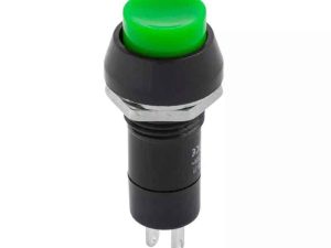 Intrerupator 1A 230VAC PBS 11A ON-OFF verde cu retinere rotund