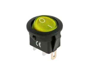 Intrerupator 3 pini ON-OFF IRS 101 12VDC 20A ingropat galben cu retinere