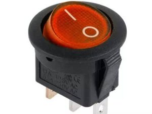 Intrerupator 3 pini ON-OFF rosu 3A 230V cu retinere