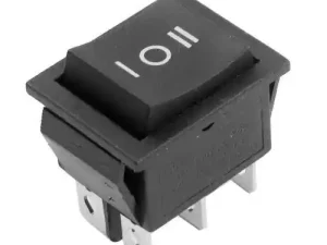 Intrerupator 6 poli 3 pozitii bistabil fara retinere ON-OFF-ON 250V 15A 21.7x28.5mm PRK0101