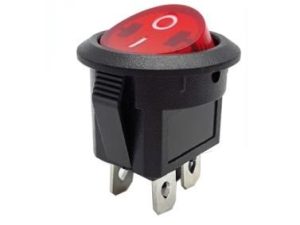 Intrerupator 6A-250V ON-OFF 4pin cu retinere IP20 20.5mm cu LED rosu GBC 24.2340.72