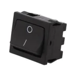 Intrerupator buton comutator 6A-250V ON-OFF cu retinere IP20 22x20mm negru GBC 24.2347.32