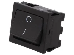 Intrerupator buton comutator 6A-250V ON-OFF cu retinere IP20 22x20mm negru GBC 24.2347.32