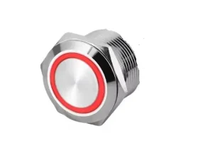 Intrerupator buton LED rosu SW1 OFF-(ON) fara retinere metal 12mm 12-24V