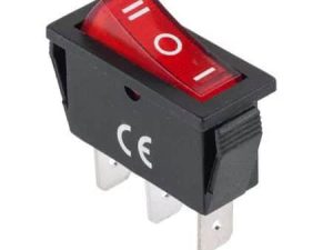 Intrerupator IRS-103-3C 3 pini 3 pozitii 11x30 mm ON-OFF-ON rosu 15A 250V cu retinere