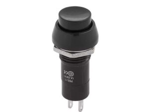 Intrerupator OFF-ON negru prin apasare cu retinere rotund 1A 230VAC PBS 11A