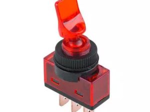 Intrerupator ON-OFF 12V 20A ASW-14D rosu cu retinere