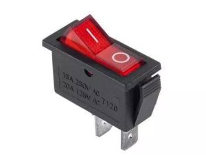 Intrerupator RS-101 2 pini ON-OFF rosu 250V 15A cu retinere
