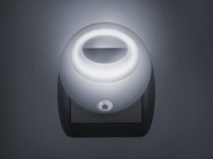 Lampa de veghe cu LED si senzor de lumina alba 1 LED /1W diametru 8 cm PHENOM 20275WH