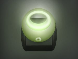 Lampa de veghe cu LED si senzor de lumina verde diametru 8 cm 1 LED 1W PHENOM 20275GR