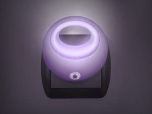 Lampa de veghe cu LED si senzor de lumina violet 1 LED /1W diametru 8 cm PHENOM 20275VL