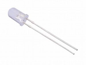 LED 5mm alb rece 3-5V cu clipire 2180-3000mcd 30grade parte frontala convex OPTOSUPPLY OSW5DP5A32A-6.8HZ