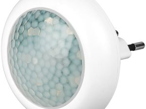 Lumina de noapte LED 1W alb rece 6400K cu detector de miscare PIR 5m 230V alb Goobay 96501