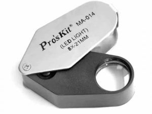 Lupa 8X cu iluminare leduri 3x LRII30 (3x AG12) ProsKit