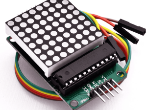 Modul LED MATRIX 8X8 campuri 32x32 mm rosu 5V Interfata SPI inclus cu controlerul MAX7219 si cabluri