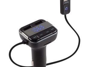 Modulator FM 5in1 difuzor BT +modulator FM +incarcator rapid USB dublu +player muzica +voltmetru baterie auto
