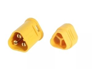 Mufa alimentare DC MT30 tata 3 pini pe cablu lipite 15A 500V AMASS MT30-M