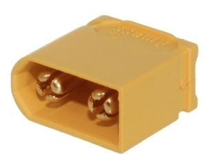 Mufa alimentare DC XT60 tata 30A 2 pini pe cablu lipire galbena AMASS XT60U-M