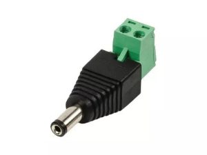 Mufa alimentare tata DC 2.1x5.5mm bloc terminal cu surub pt CCTV