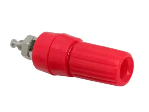 Mufa audio banana mama 4mm montabil executie din plastic rosu