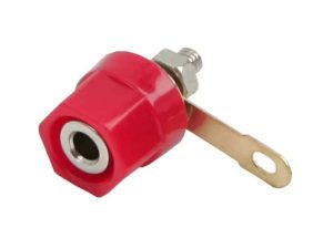 Mufa banana mama 4mm montabil executie din plastic rosu
