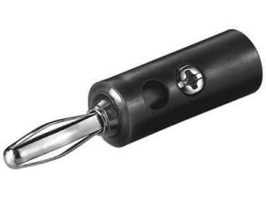 Mufa banana tata 4mm cu surub plastic negru Goobay