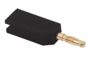 Mufa banana tata neagra contact aurit cablu 4mm
