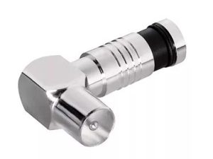 Mufa COAXIAL tata tip compresie cotit 90 grade max 7mm