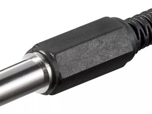 Mufa DC 2.1x5.5mm tata pin 14mm cu protector cablu Goobay