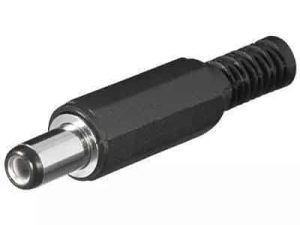 Mufa DC 2.1x5.5mm tata pin 9mm cu protector cablu Goobay