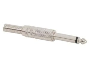 Mufa JACK 6.3 mm mono tata cu protectie cablu